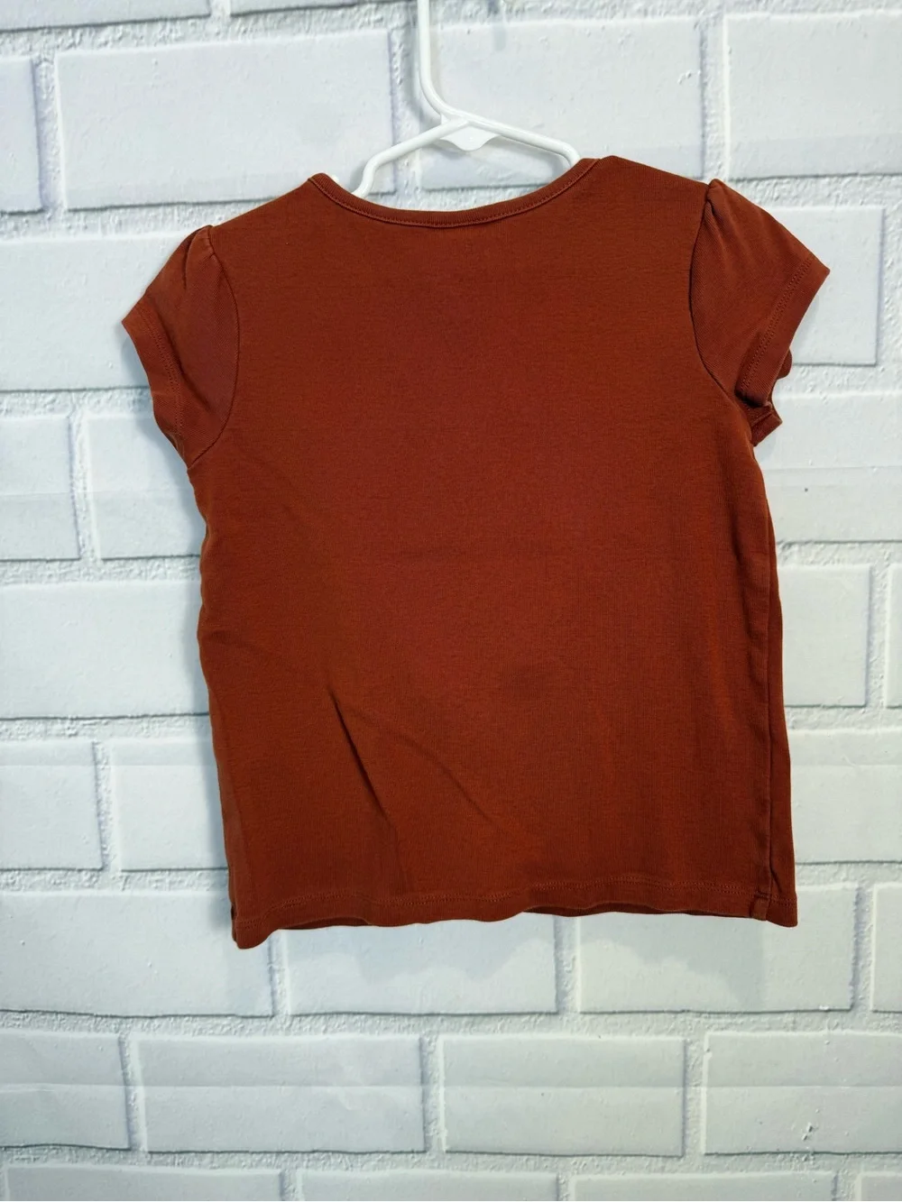 Gymboree Girls Bear Graphic Flutter Sleeve T-Shirt Size 7 Brown Cute Cotton Top